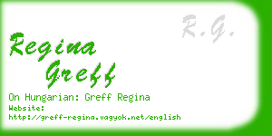 regina greff business card